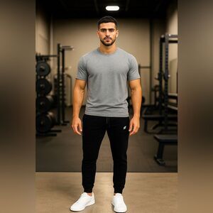 DoYouEven Men’s Black Joggers Size Large — Athletic Sweatpants w/ Zip Pockets